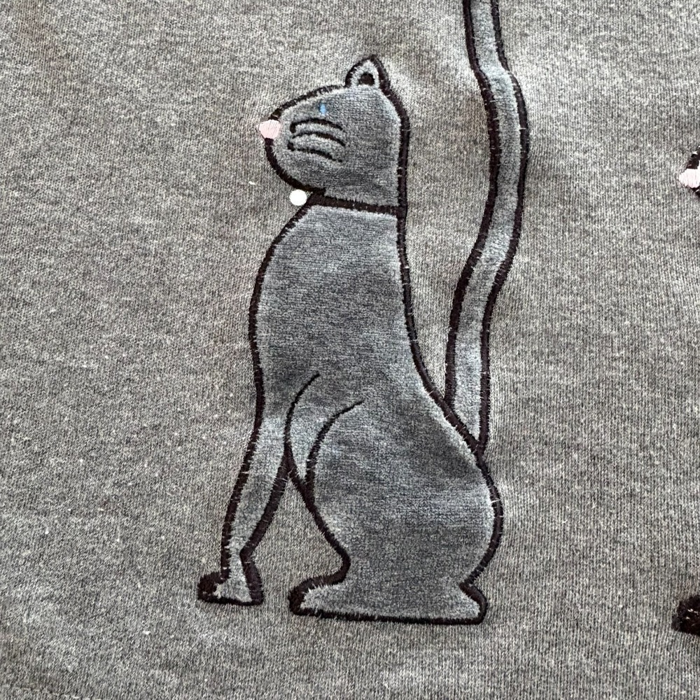 Needle & Thread Womens Gray Short Sleeve Cat Print Embroidered Dress Size 1X - Picture 8 of 15